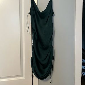 Green satin express slip dress *never worn* *with tags*